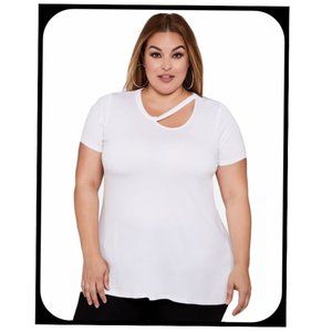 SALE Ashley Stewart Plus Size Short Sleeve Shirt Size 22 24 Blouse 22W 24W - NEW
